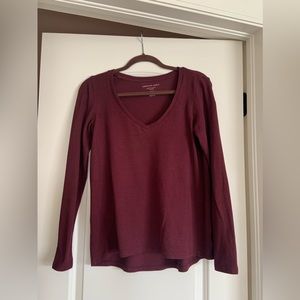 American Eagle Maroon Long Sleeve